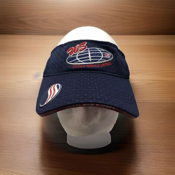 USSSA World Series Baseball Visor Hat Blue Hook & Loop Adjustable Strapback - Picture 1 of 12
